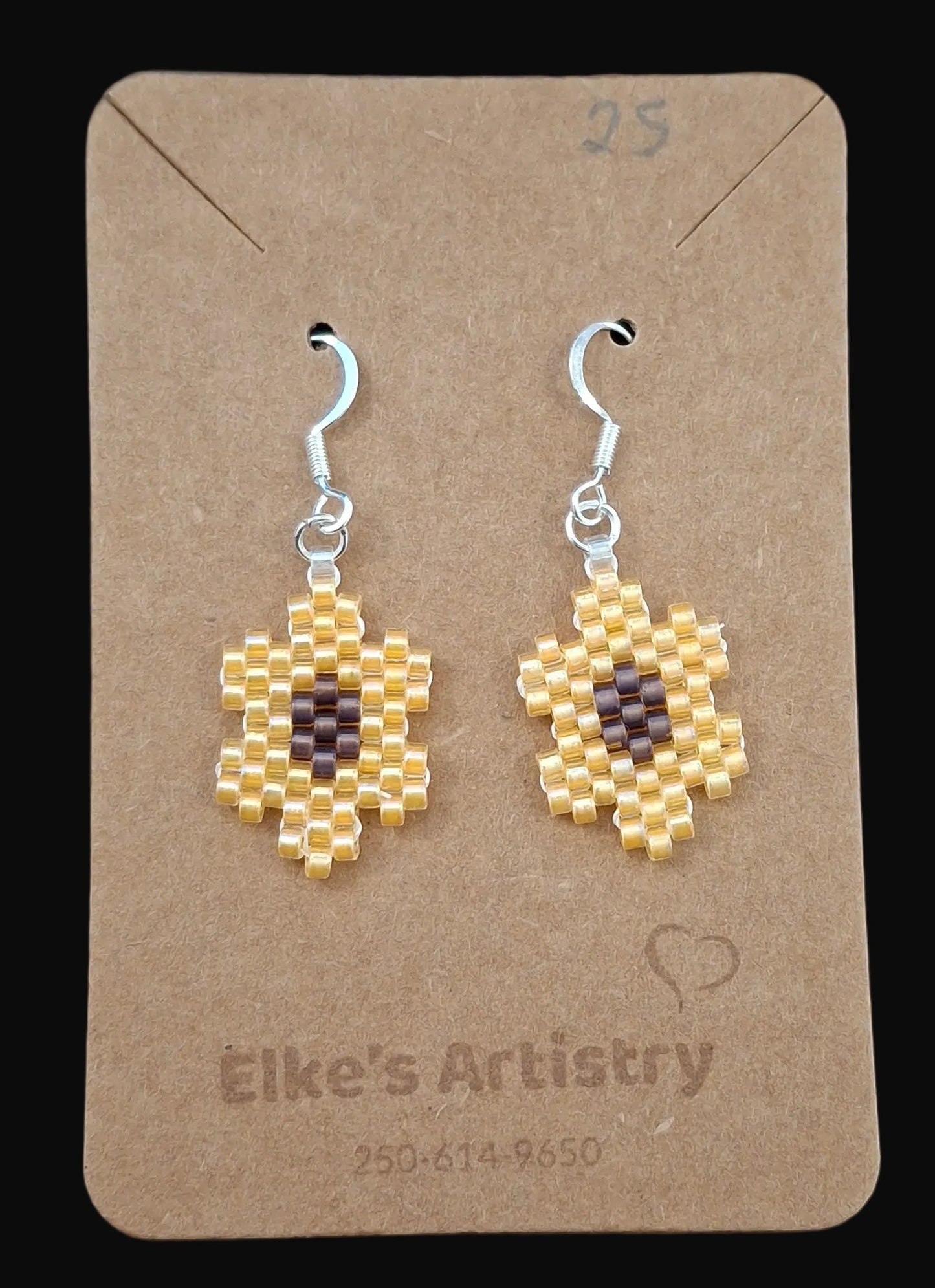 Sunflower Beaded Earrings