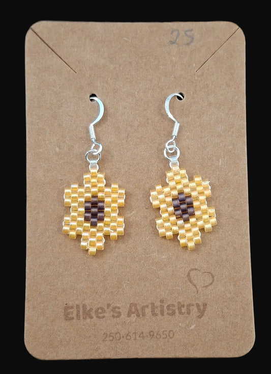 Sunflower Beaded Earrings