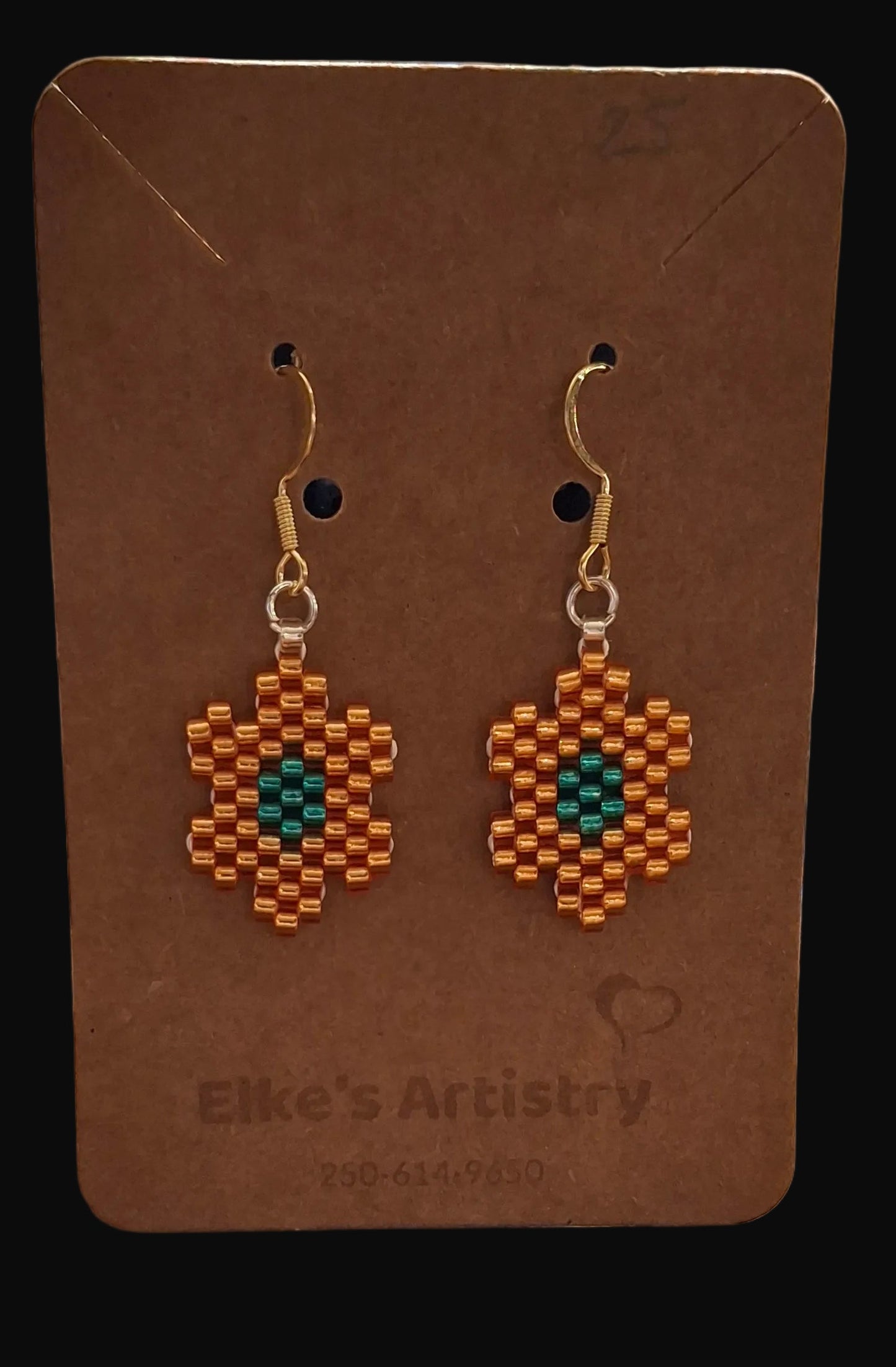 Sunflower Beaded Earrings