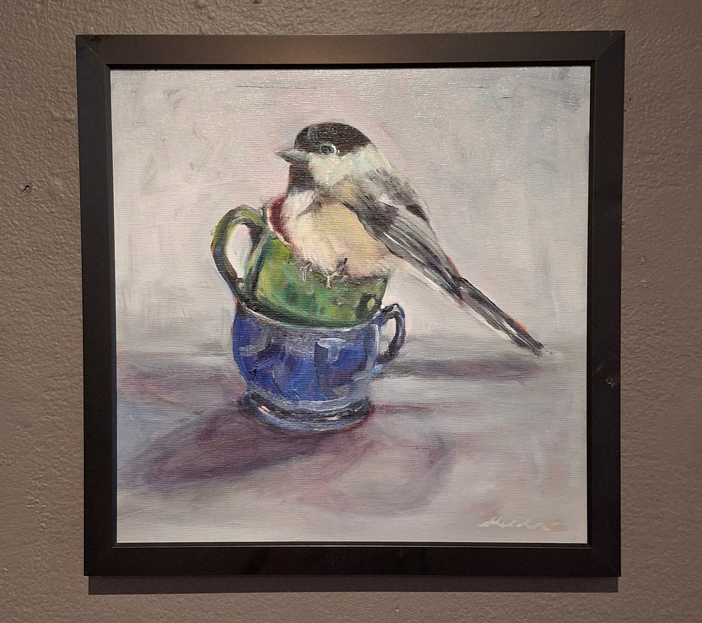 CHICKADEE - Oil painting