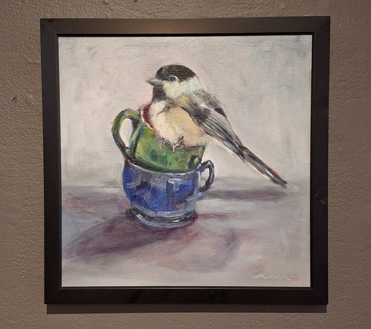 CHICKADEE - Oil painting