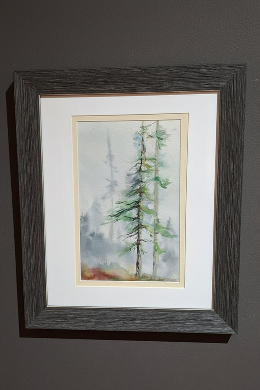 Trees in the Fog, no. 2 - Watercolour on paper