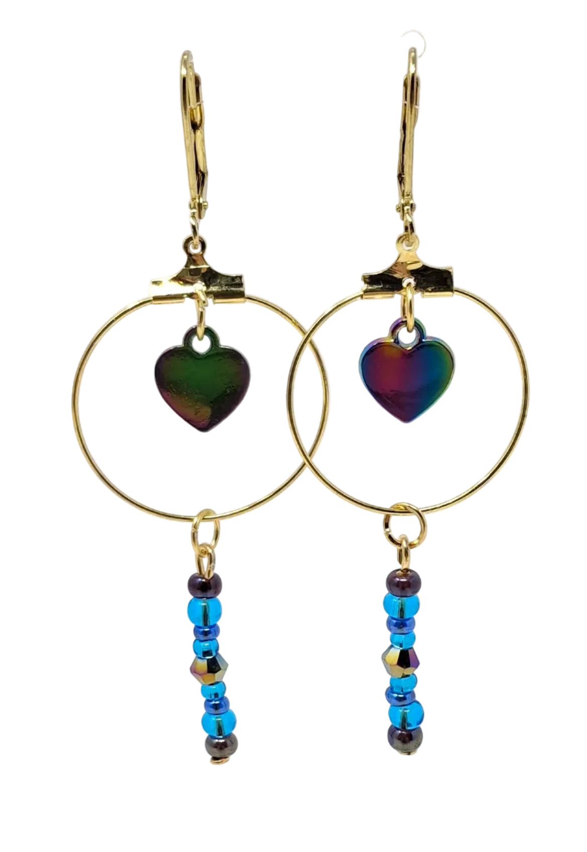 Earrings - Smaller Hoops with Hearts