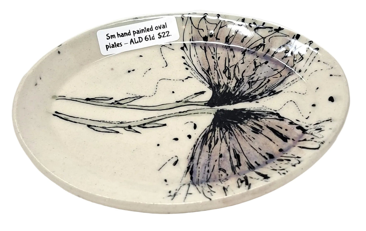 Small oval plates - Hand Painted and Carved
