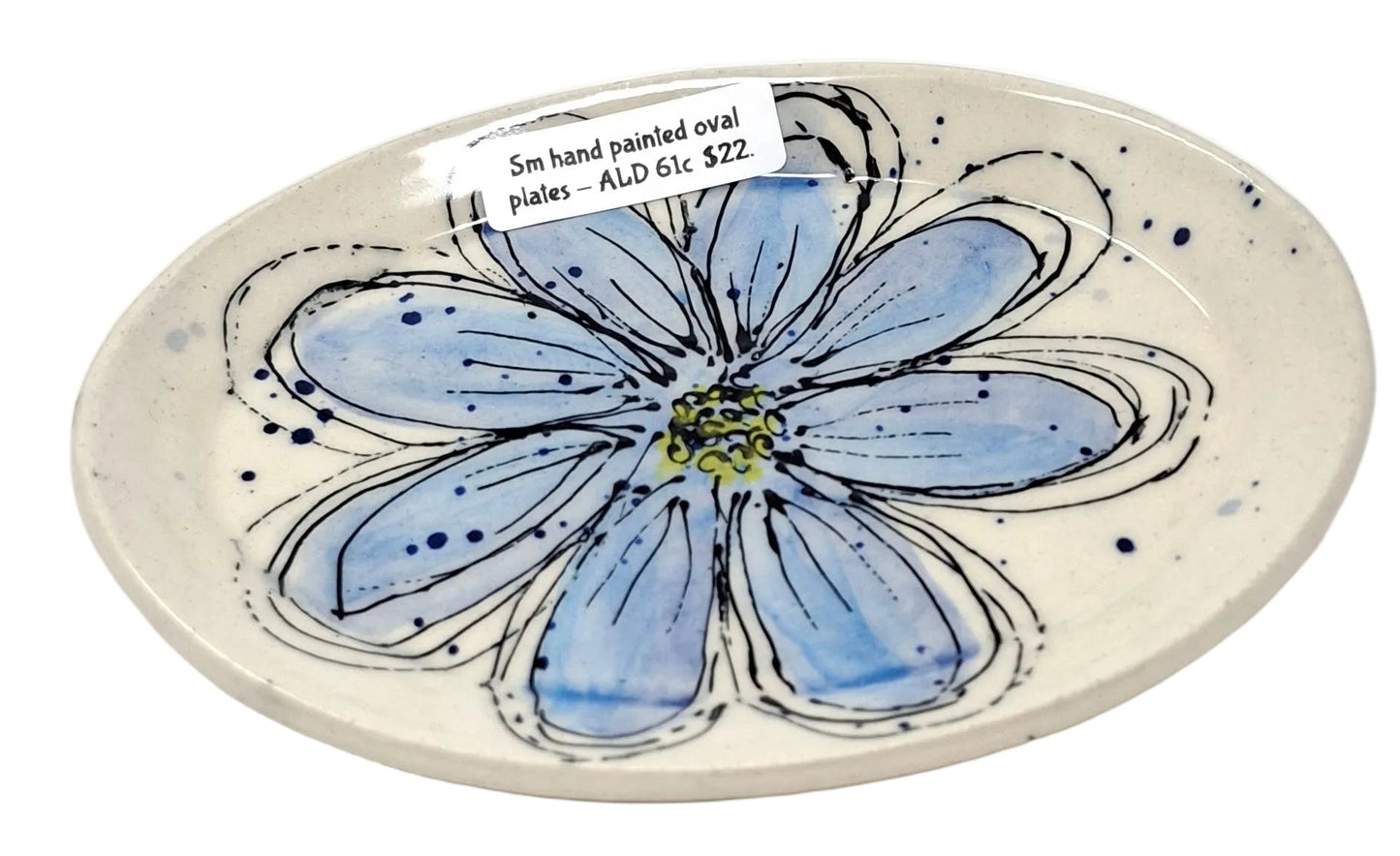 Small oval plates - Hand Painted and Carved