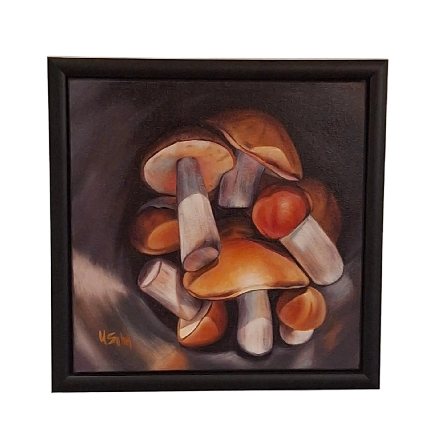 Mushrooms in a Pail 2- oil painting