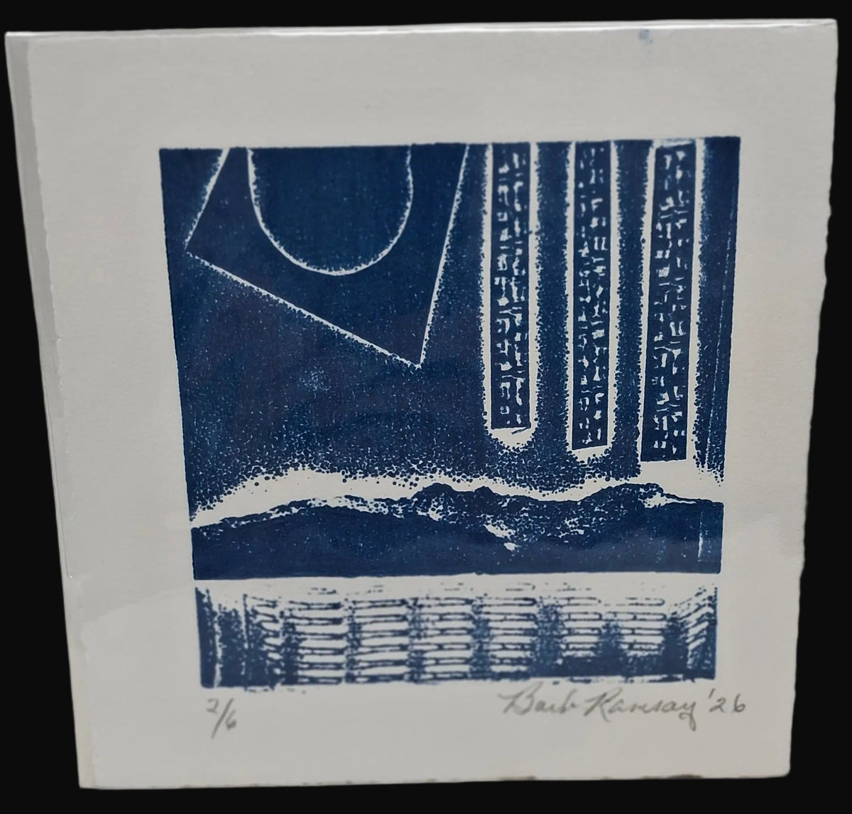 Collograph Print Blue Series