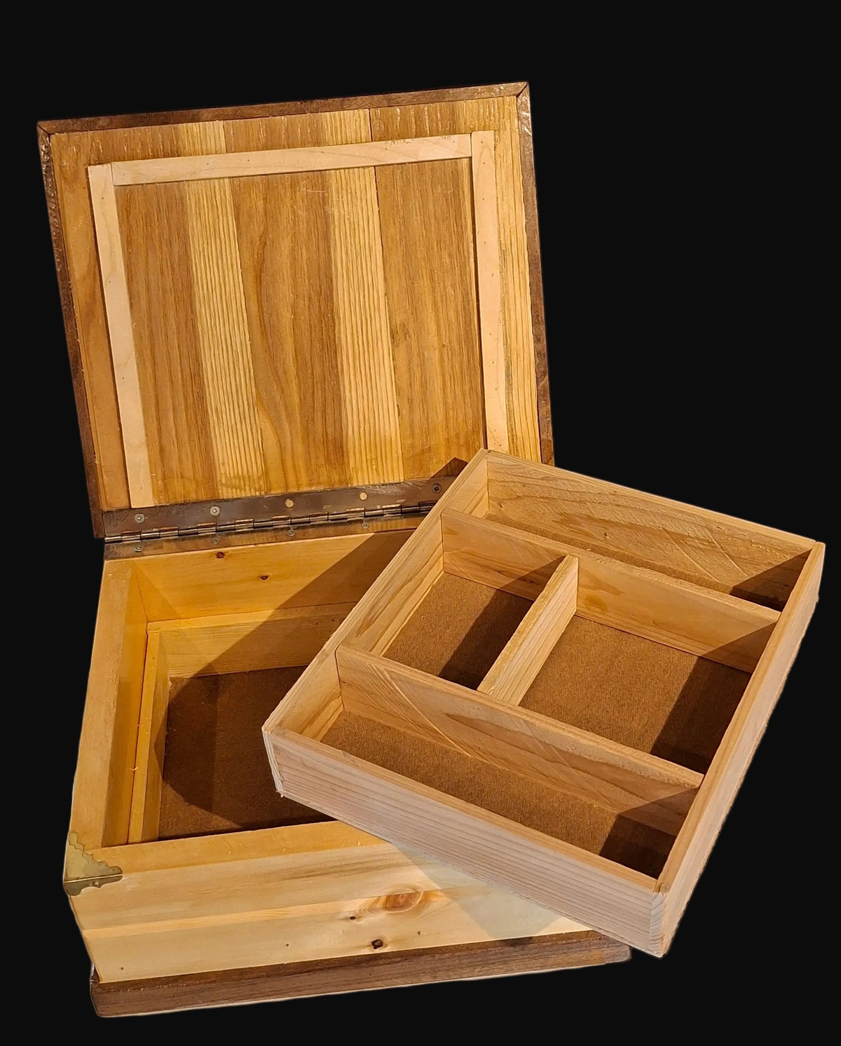 Two Tier Wooden Jewelry Box
