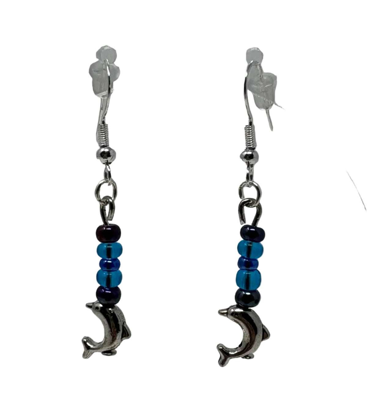 Earrings - Dolphins with Beads