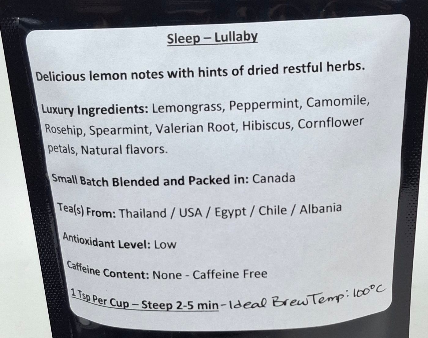 Kathlene's Teahouse - Lullaby Tea